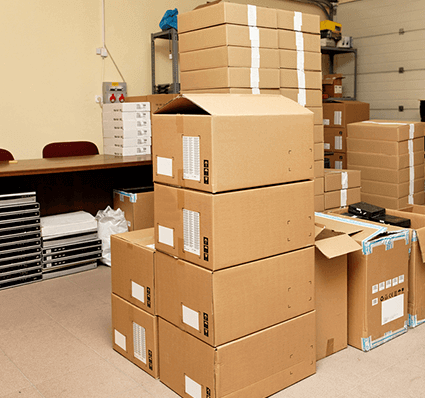 Office Furniture In Moving Boxes